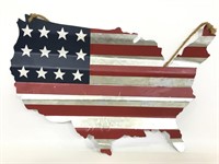 Galvanized metal painted U.S.A sign