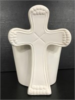 White ceramic cross planter