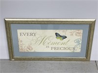 Framed Every Moment is Precious butterfly print