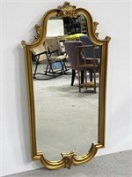 Vintage ornate gold tone gilt frame wall mirror