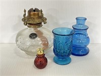Vintage Lamplight Farms and assorted glass