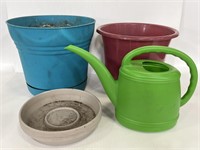 Collection of old plastic planter pots