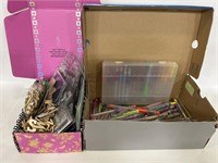 Scrapbook craft supply lot - stickers pens & more