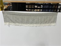Vintage Polyester kitchen curtains & lace detail