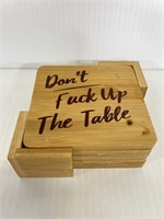 Adult Humorous wooden table coasters