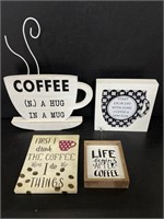 Humorous coffee themed signs for the home