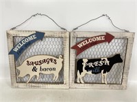 Two Welcome Farm Shop home decor signs