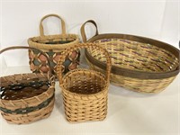 Collection of assorted brown wicker baskets