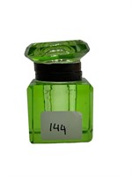 Green Glass Ink Well