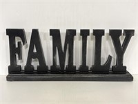 Painted wood block family sign