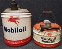 (2) Vintage Mobiloil Gas Cans
