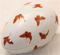 Mottahedeh butterfly adorned porcelain egg