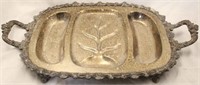 Rectangular silver plate meat serving tray