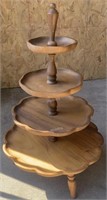 Vintage painted  table & 4 tier stand - ZD