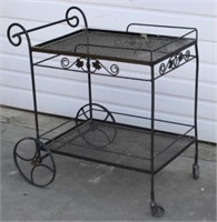 Vintage metal outdoor bar cart