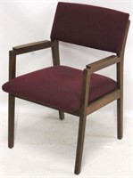 Vintage arm chair in burgundy upholstery