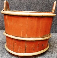 Primitive Swedish Staved Wooden Bucket