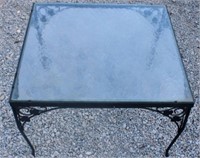 Outdoor metal & glass table