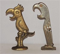 2 pcs Vintage Figural Bottle Openers - Parrots