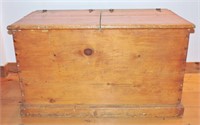 Antique Pine Dovetailed Blanket Box Dble Lift Top