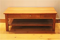 Vintage Pine Coffee Table With Drawer