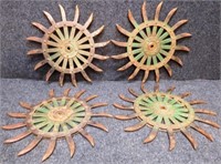 Vintage Cast Iron John Deere Cultivator Wheels