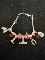 Pandora like bracelet 2 charms marked 925