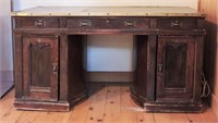 Antique Rotary Executive Desk - Wooton Style
