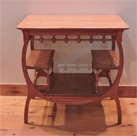 Antique Accent Table With Shelves