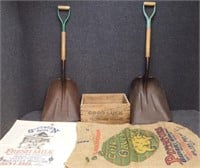 Vintage Farm Items - Crate, Shovels & More