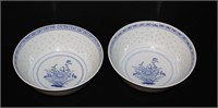 2 pcs Vintage Porcelain Large Bowls