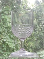 Early Pressed Glass Wine Goblet c 1890's