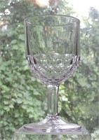 Early Pressed Glass Wine Goblet c 1890's