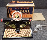 Vintage Marx Typewriter & Aluminum Toy Gun