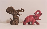 2 Vintage Figural Bottle Openers- Elephants