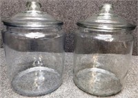 (2) Large Glass Storage Jars