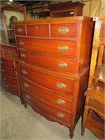 ANTIQUE MAHOGANY (6) DRAWER CHEST ON CHEST