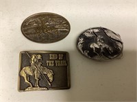 End of the trail belt buckles