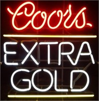Vintage Coors Extra Gold Beer Neon Sign / Light