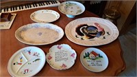 Serving platters, decorative plates. The largest