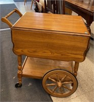 Wooden Tea Cart (18" to 39.5"W x  27"D x