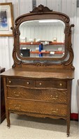 Vintage Dresser with Mirror (42"W x 21"D x