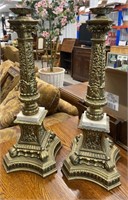 Ornate Heavy Candlestick/Electric Lamp Bases