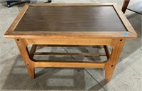 Wood coffee table (27"W x 16"D x 17"H), *LYR