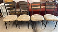 4 Padded metal chairs, *LYR.  Important