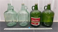 4 Glass 1 gallon wine jugs, *LYR