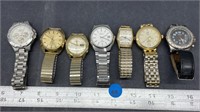 7 Wristwatches for parts or repair (unknown