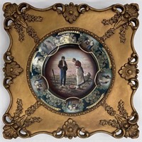 Antique Framed Royal Vienna Porcelain Plate