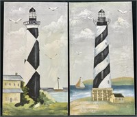 2 Lighthouse on Canvas Paintings