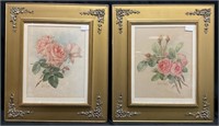 2pc Floral Art Prints in Gilded Frames